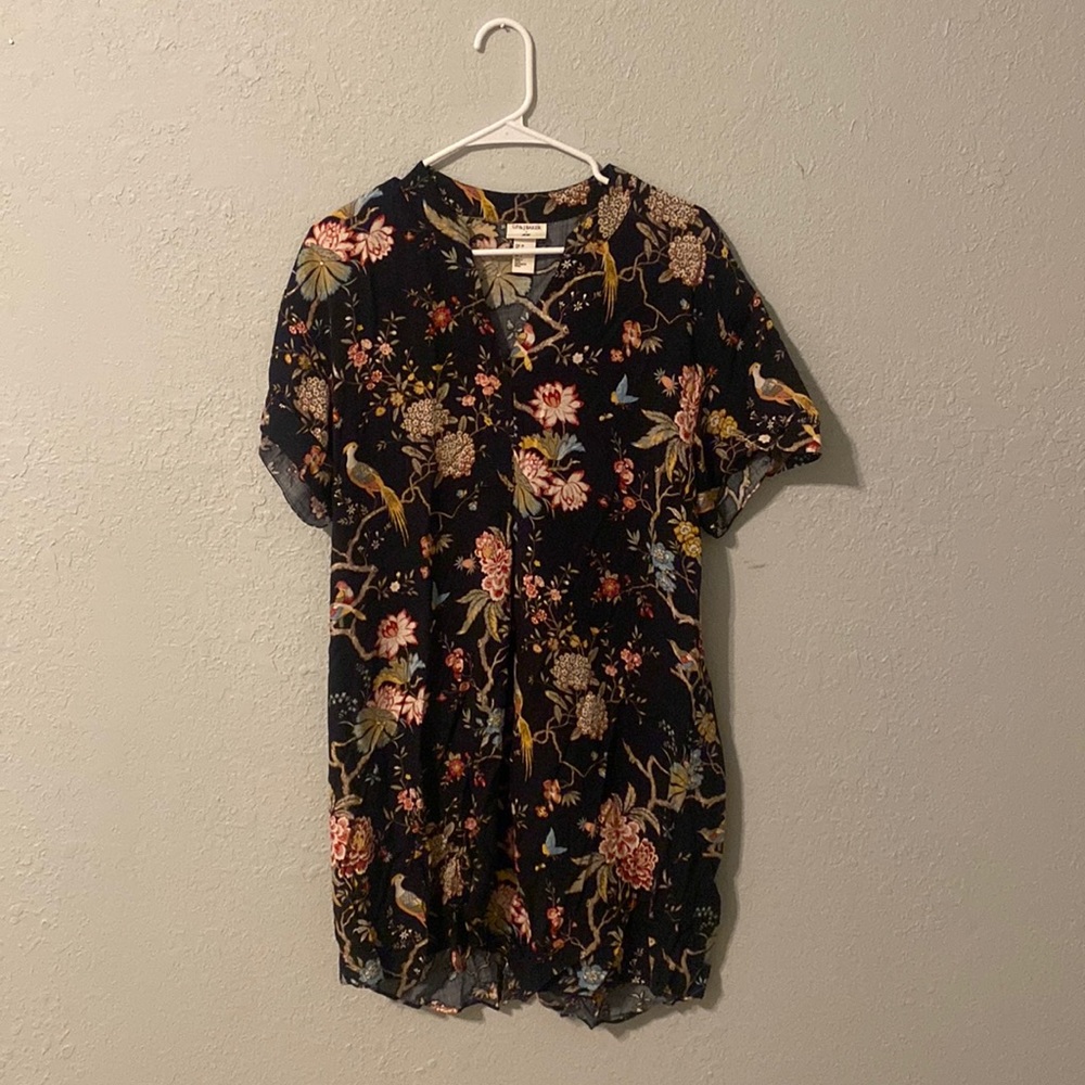 H&M dress with beautiful floral and bird pattern
